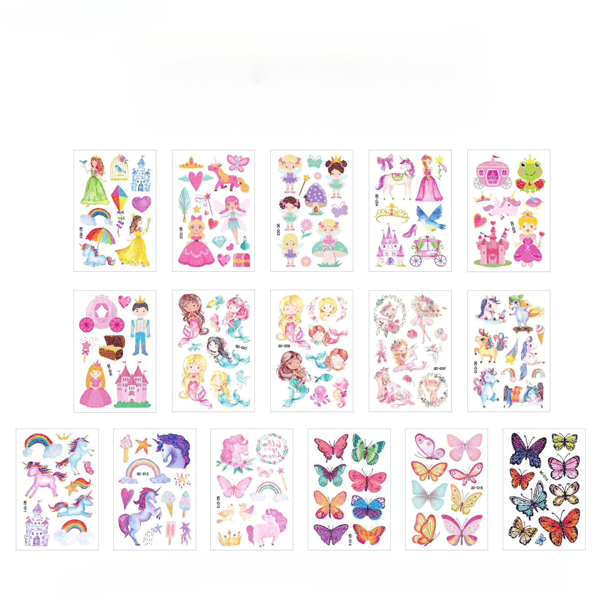 Wholesale 10PCS/SET Children's Watercolor Style Mermaid Tattoo Stickers